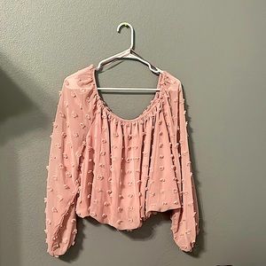 pink cropped top